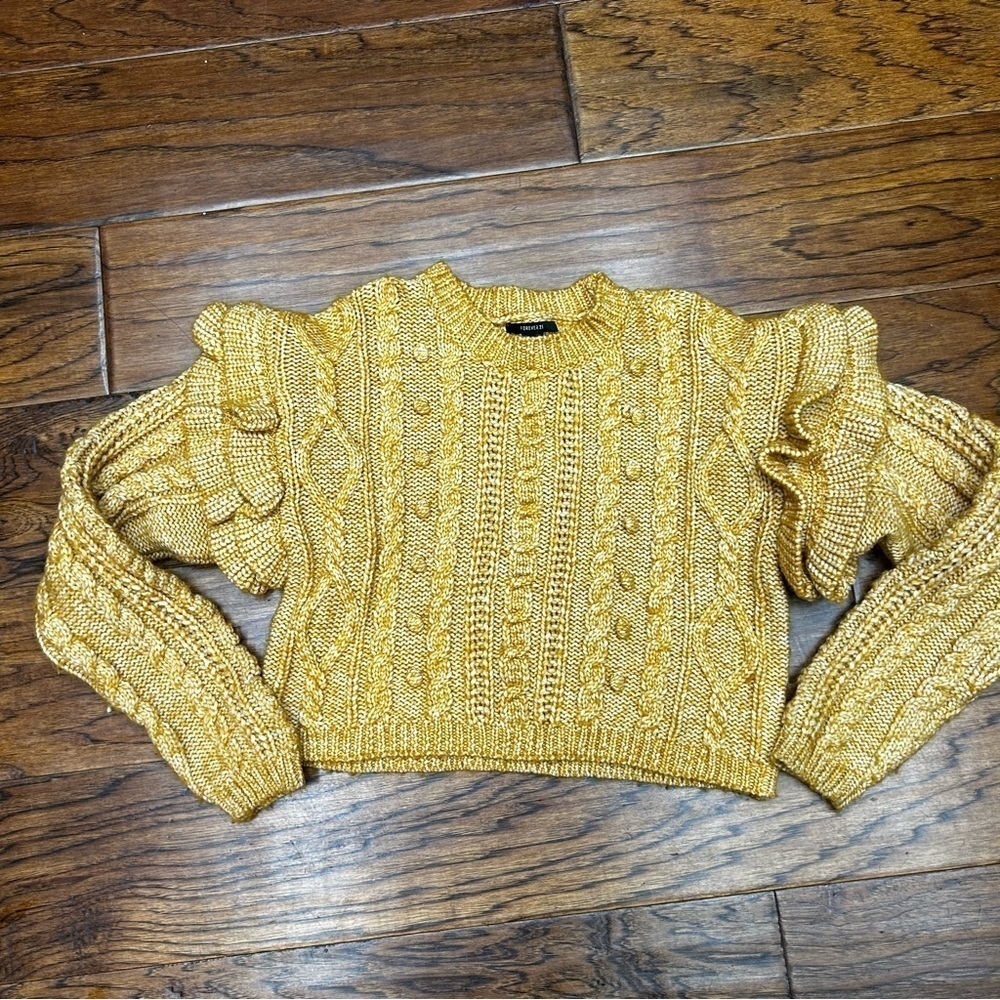 Forever 21‎ puff sleeve chunky knit sweater